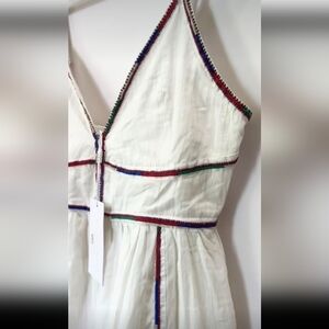 Caroline Constas Maxi Summer Dress Rainbow Embroidery Small